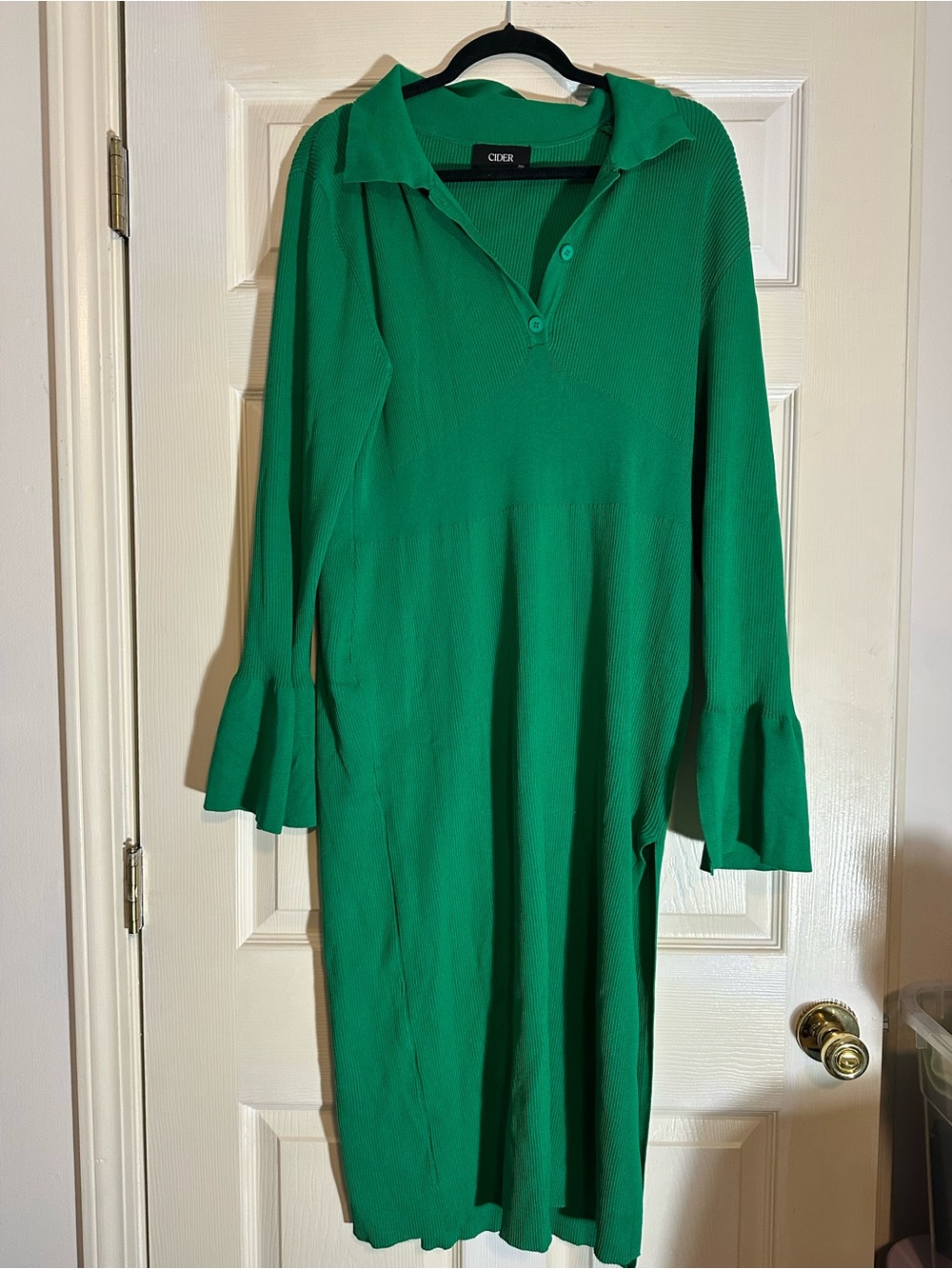 Cider Emerald Green Polo Knit Maxi Dress